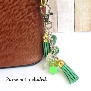 Green Suede Tassel Purse Swag